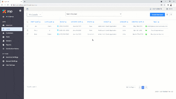 Customizable lead data and customer information management
