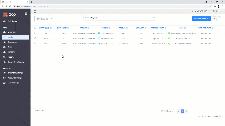 Smart lead views for tracking high-priority dealership prospects