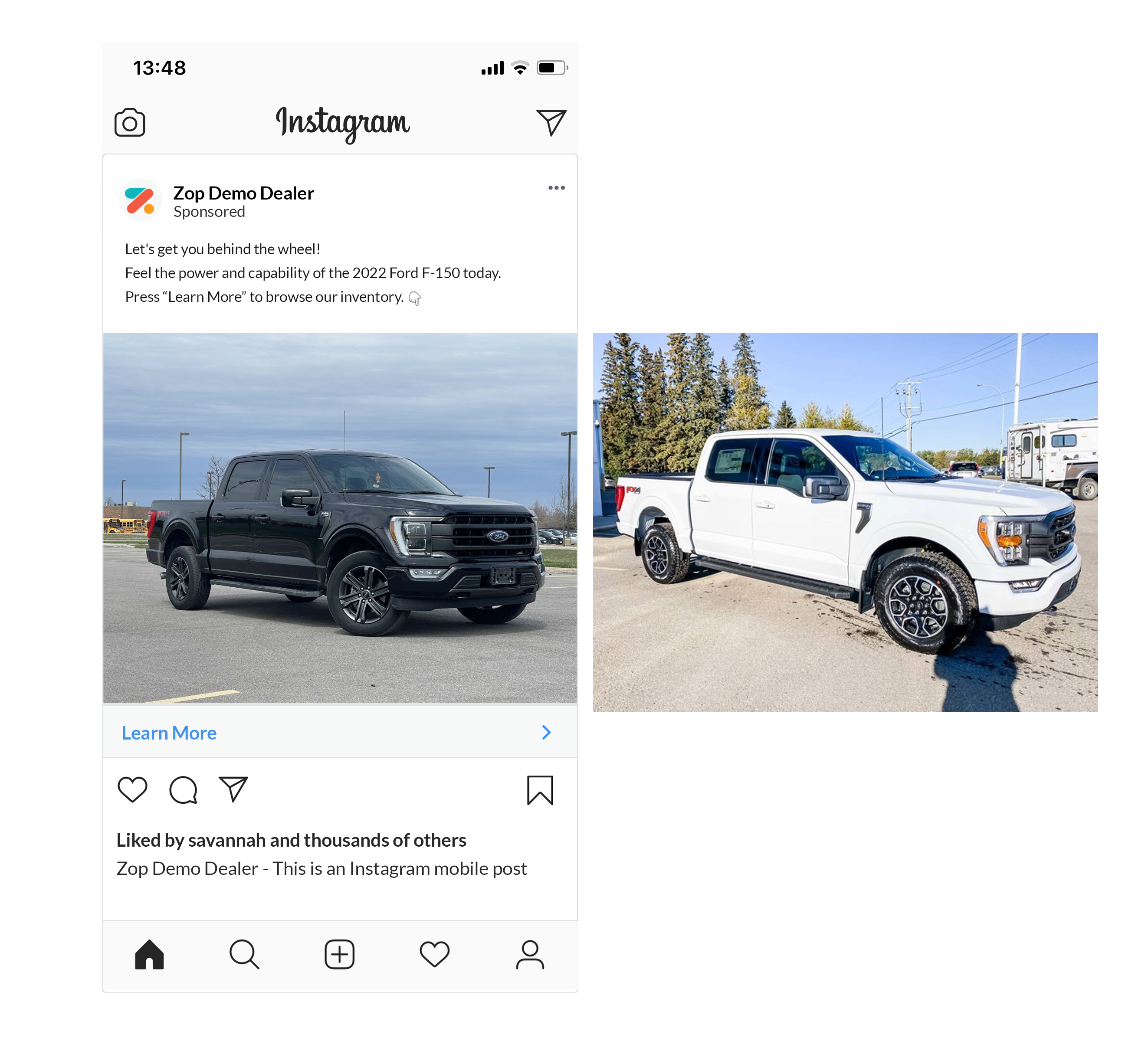 Facebook vehicle detail page optimized for mobile shoppers