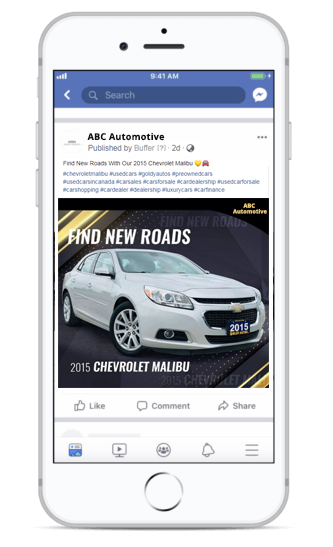 Automatic vehicle posting to Facebook Business Pages