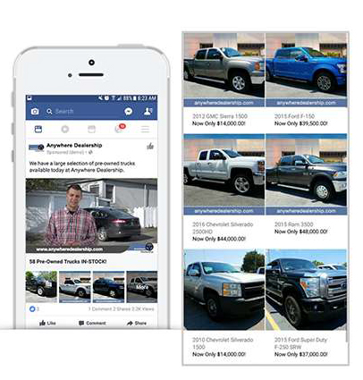 Dynamic vehicle inventory ad integration for Instagram advertising