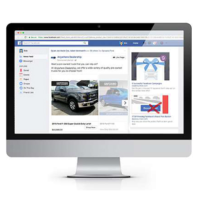 Vehicle ads displayed to automotive shoppers on Instagram feeds