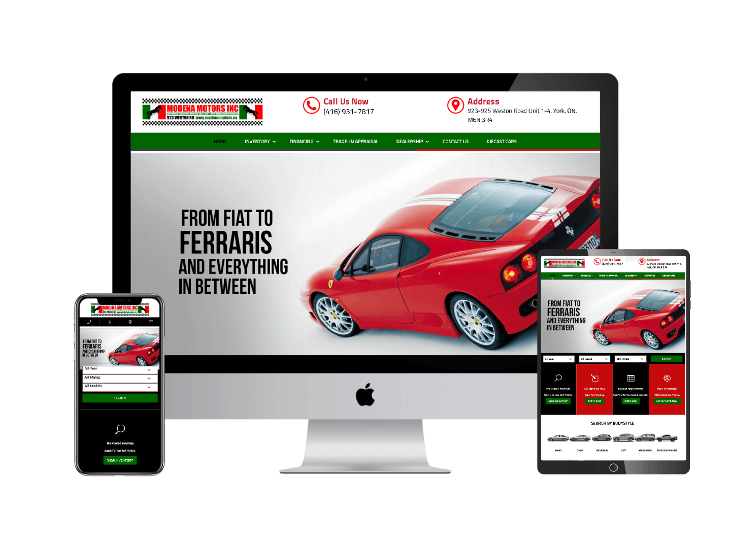 Modena Motors Inc dashboard for automotive dealerships