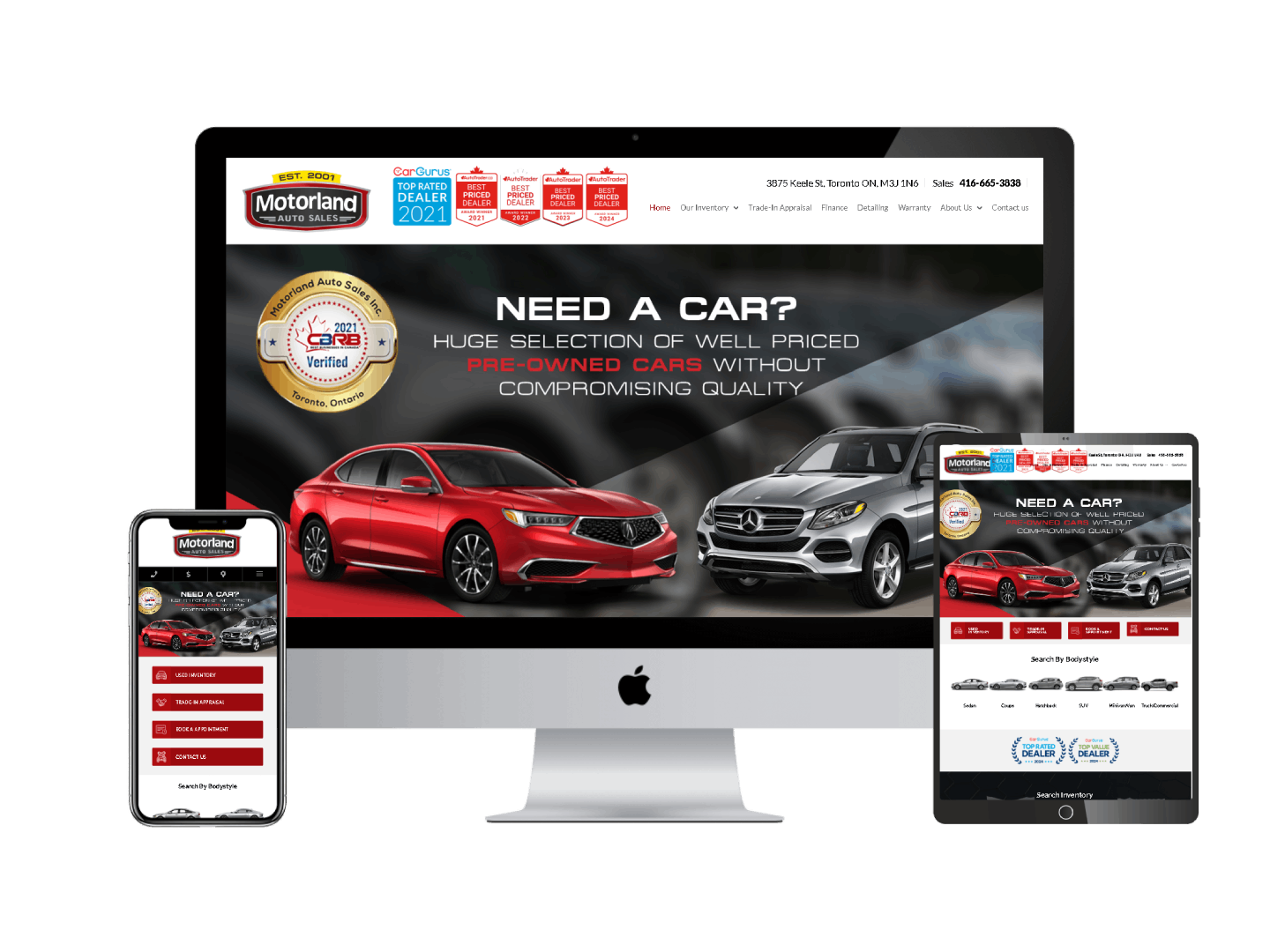 Motorland Auto Sales Inc. dashboard for automotive dealerships