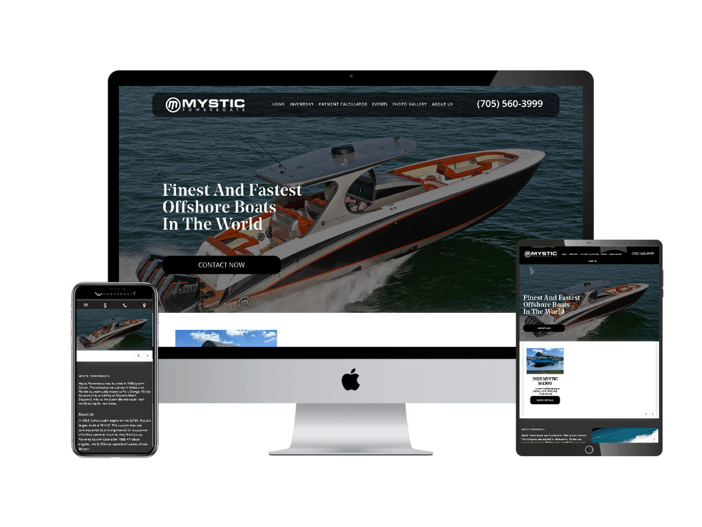 Mystic Powerboats dashboard for automotive dealerships