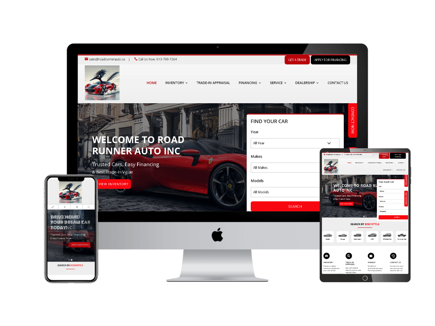 Road Runner Auto Inc. dashboard for automotive dealerships
